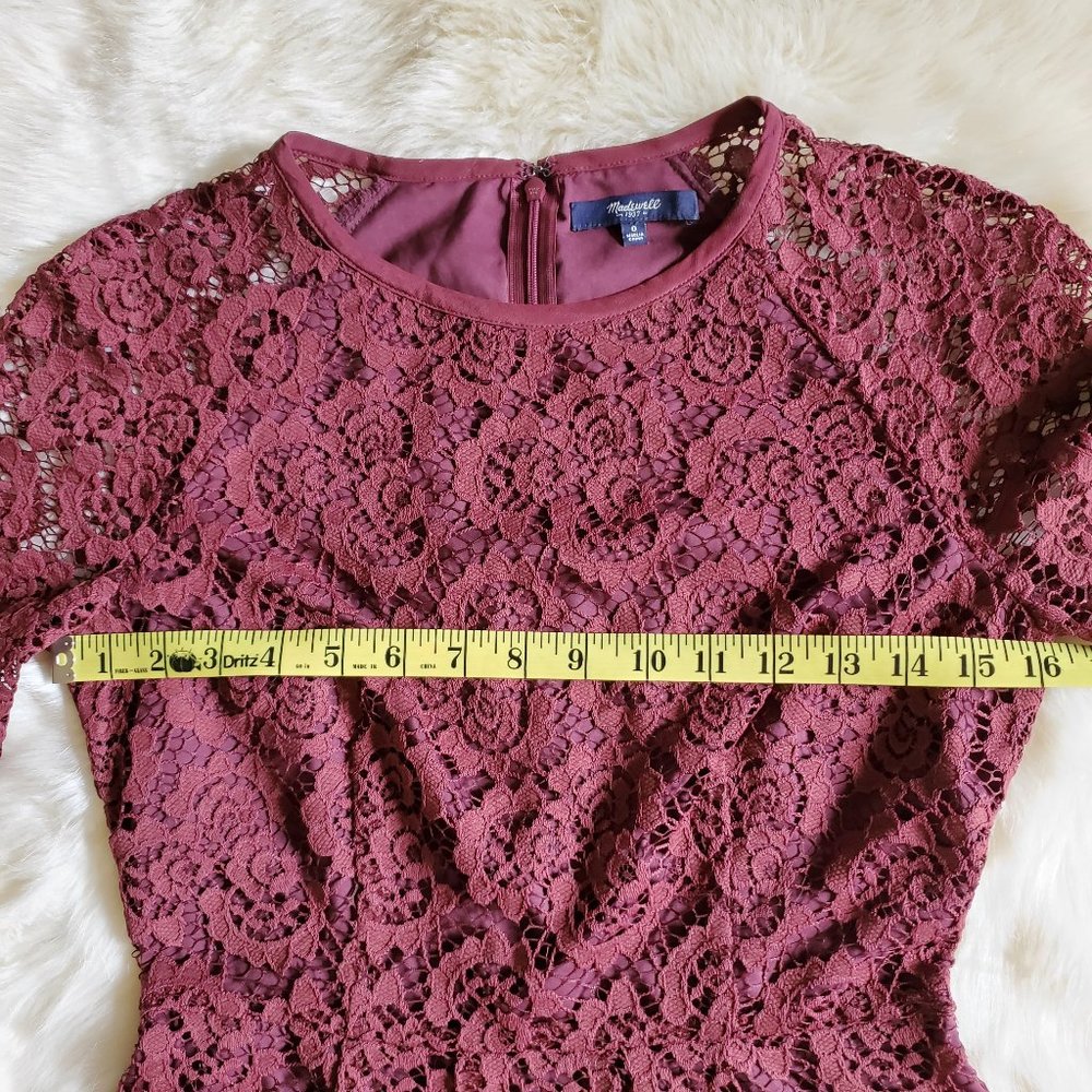 Madewell Burgundy Lace Magnolia Dress Size 0 NWOT - Picture 14 of 16